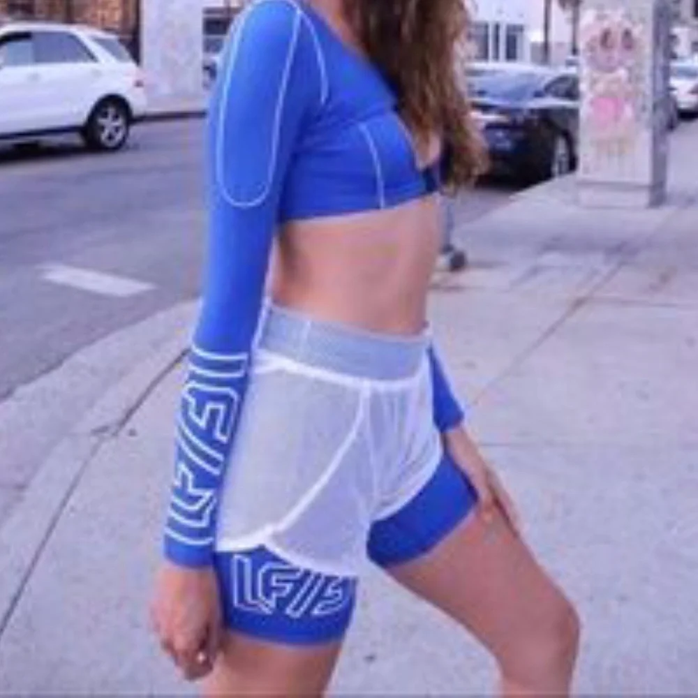 LF mesh overlay bike shorts size XS NWT